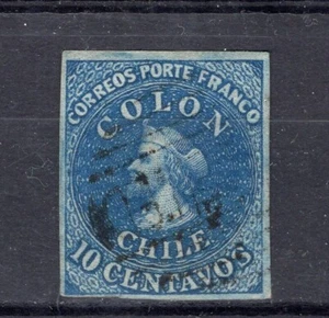 CHILE 1861 Last London printing 10c SOFICH 11 used condition NO flaws L1 - Picture 1 of 1
