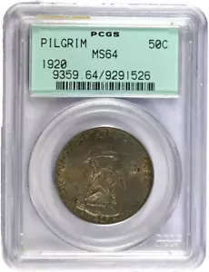1920 PCGS MS64 Pilgrim Classic Commemorative Half-Toned in Old Green Holder(OGH) - Picture 1 of 2