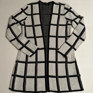 Pendleton 💖Gr. S 100% Baumwolle Marketa Windowpane Strickjacke weiß schwarz💖 - Bild 1 von 9
