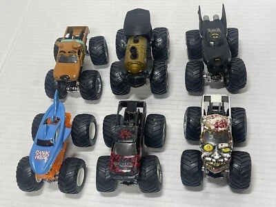 Lot 6 Hot Wheels Monster Jam Trucks 1:64 Scale Diecast Batman Scooby Doo Zombie - Image 1 of 4