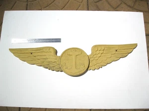Naval Aviator Pilot Wings Carved Wood 30" Wall Plaque - Picture 1 of 6