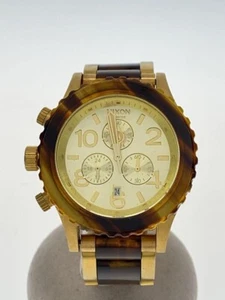 NIXON 42-20 Chrono Quartz Men's Watch Gold Dial Aanlog Combi Band From Japan - Picture 1 of 6