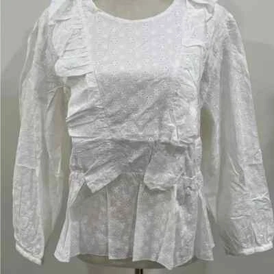 BLUSA CON OJALES ELIZABETH & JAMES CON TEXTILES MUJER TALLA XL BLANCA Foto 1 de 4