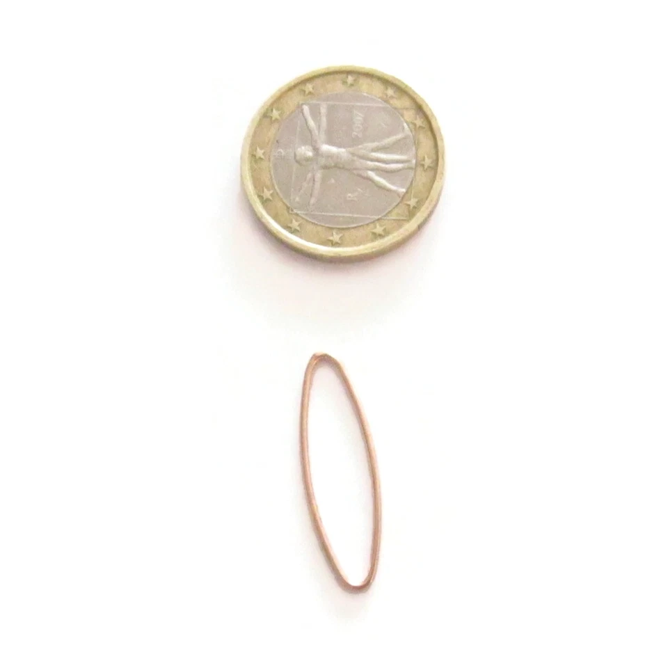 Basi orecchini connettori ovali lisci 26x8 mm  argento 925 placcato oro rosa2 pz - Immagine 1 di 1