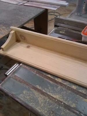 SOLID PINE 36" HAND BUILT WALL SHELF, MANTEL, 6" SKIRT FOR HANGERS - Image 1 of 4