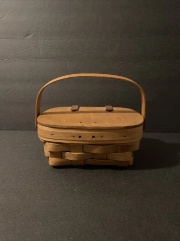 Vintage Henn Workshop Purse Basket With Lid Cover