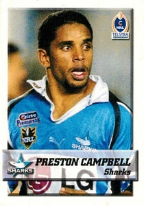 2002 CRONULLA SHARKS NRL Card PRESTON CAMPBELL Daily Telegraph - Bild 1 von 2