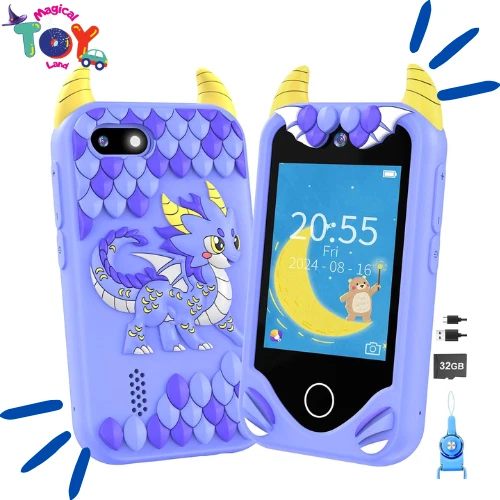 Kids Cell Phone Toy with Touchscreen, Dual Cameras, Learning, Music Player, Game - Image 1 of 4