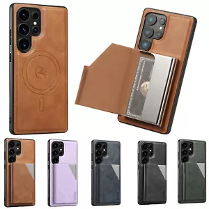 For Samsung S25 Ultra/S24+/S23 Detachable Magnetic Wallet Card PU Leather Case - Picture 1 of 30