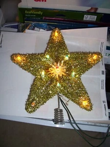Vintage GE Christmas Star Tree Topper Merry Midget 11 Light Tinsel w/extra bulbs - Picture 1 of 11