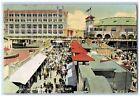 1924 The Pike Looking East Shoping Scene Long Beach CA Posted Vintage Postcard