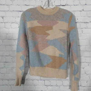 Magaschoni 100% Kaschmir Abstrakt Bunt Langarm Pullover Größe M - Bild 1 von 6