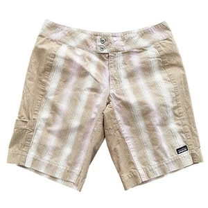 Patagonia Shorts Women Size 10 Slabstick Striped Flat Front Hiking - Picture 1 of 3