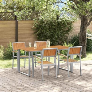 Garten Essgruppe 5 pcs Grau und Braun 160 x 80 x 75 cm - Bild 1 von 11