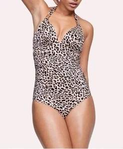 Victoria's Secret Badeanzug Rüschen Neckholder One Peace Animal Print Safari Boho S - Bild 1 von 24