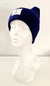 Unisex Wintermütze Strickmütze Beanie Küsten-Style und Anker Viskose Marineblau - Bild 1 von 3
