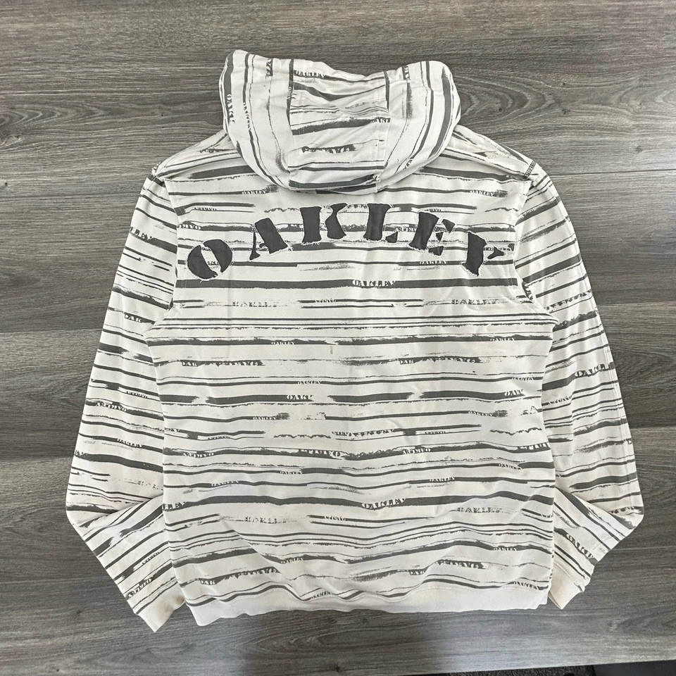 Sudadera con Capucha Oakley Y2K De Colección Adulto Extra Grande Cremallera Completa Software Patinador a Rayas Y2K Foto 1 de 4