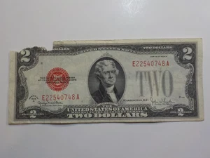 Currency Note 1928 2 Dollar Bill Paper Money Red Seal United States American - Picture 1 of 2