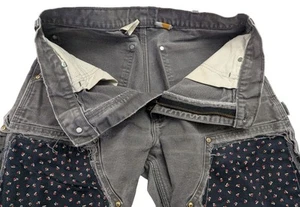 Vintage Carhartt Pants Double Knee Mens CUSTOM Artistic Distressed 33x30 Unique - Picture 1 of 9