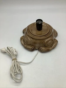 8.5" Brown Ceramic Musical Christmas Tree Base Only "O Come All Ye Faithful" - Picture 1 of 6