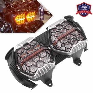 Moto 240W Dual Honeycomb LED Headlight DRL for Harley Road Glide FLTRX CVO 15-23 - Picture 1 of 22