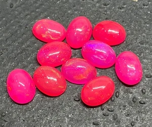 Natural Pink Ethiopian Opal Flat Back Oval AAA Loose Gemstone For All Jewelry - Picture 1 of 11