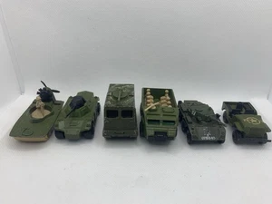 Lot Of 6 Vintage Lesney Matchbox Military Vehicles Superfast Rolamatics Playart - Picture 1 of 12