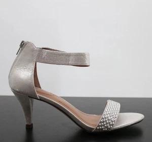 Style& Co. Phillys Evening Strappy Womens Size 8.5 M Silver Zip Stiletto Sandal - Picture 1 of 11