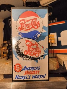 VINTAGE PEPSI-COLA PORCELAIN SIGN BEVERAGE ADVERTISING SODA POP DRINK - Picture 1 of 6