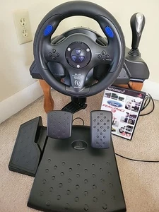 Interact Steering wheel Playstation (PS 1 & 2) Blue Thunder Racing Ford Racing 3 - Picture 1 of 20