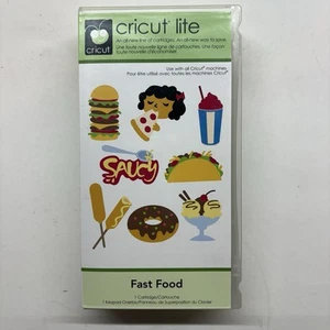 Cricut Fast Food Cartridge Lite Taco Hamburgers Shake Fries Donut Sundae Saucy - Picture 1 of 6