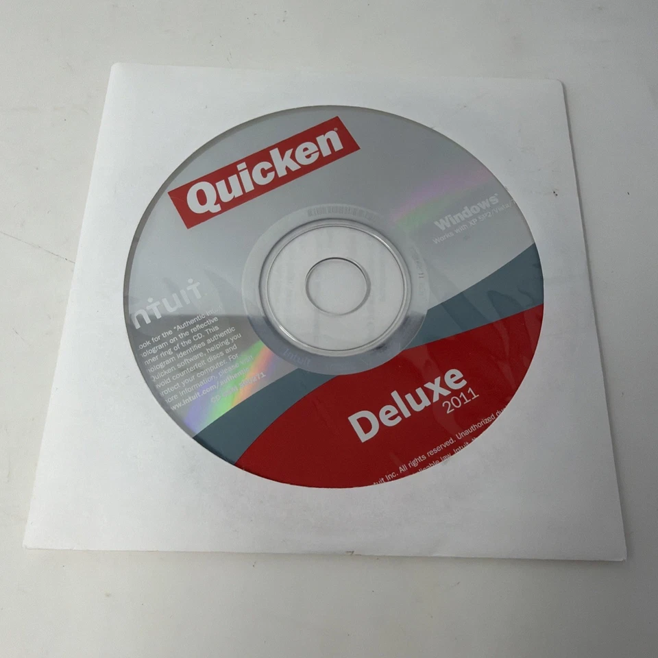 Intuit Quicken Deluxe 2011 for Windows XP SP2/Vista/7 NOT FOR Win 10/11 - Image 1 of 4