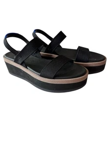 Rothy's The Lightweight Women’s Wedge Sandals in Black 7.5 US Platform Shoes - Picture 1 of 5