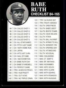 Megacards 1992 The Babe Ruth Collection #165 lista de verificación - Imagen 1 de 2