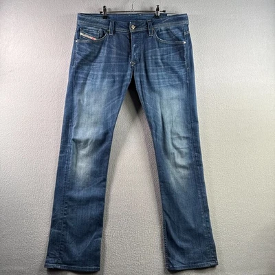 Jeans Diesel Para Hombre 36x32 (Se Ajusta a 38x34) Azul Denim Viker Regular Pierna Recta Foto 1 de 4