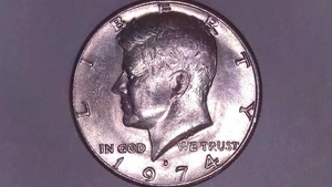 1974-D Kennedy Half Dollar Die Clash Weak FG Brilliant Luster - Picture 1 of 4