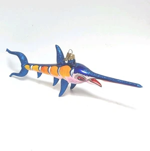 Nieman Marcus Morawski Marlin Glas Weihnachtsschmuck Schmetterling Anhänger 2011 11 Zoll - Bild 1 von 9