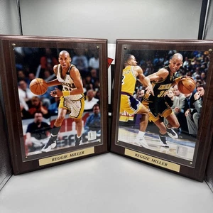 Two Reggie Miller Indiana Pacers NBA Licensed Wood Plaque - Picture 1 of 11