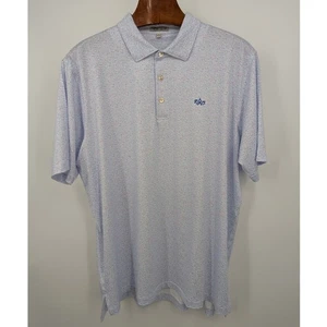Peter Millar Summer Comfort Polo Shirt XL Blue Print Short Sleeve Golf - Picture 1 of 6