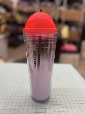 Taza fría blanca coral cincelada Starbucks 24 oz taza acrílica facetada frappuccino Foto 1 de 2