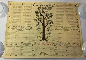1975 FAMILY TREE GENEALOGY POSTER ~ unused ~ 17x22 - Picture 1 of 1