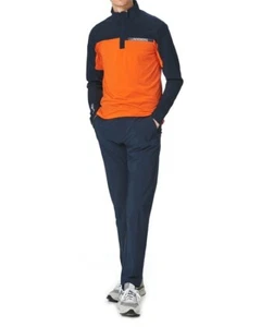 NEW J.Lindeberg Men's XL Noah Golf Mid-Layer Jacket Pullover Navy Orange - Picture 1 of 5