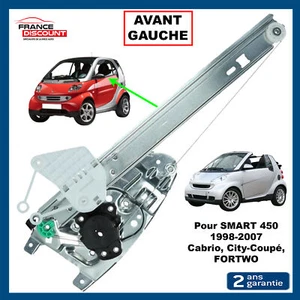 Front Left Window Regulator For SMART CABRIOLET City Coupe Fortwo 450 2 DOORS - Picture 1 of 9