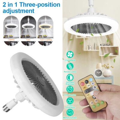 E27 Socket Ceiling Lights With Fan Dimmable LED Light Cooling Fan Lamp - Image 1 of 4