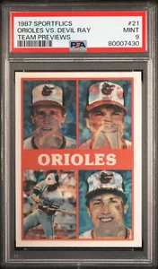 BALTIMORE ORIOLES Cal Ripken Jr. 1987 Sportflics Team Previews #21 PSA 9 Pop 6 - Picture 1 of 2