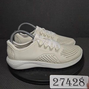 Crocs LiteRide Pacer Shoes Womens Sz 8 Ivory White Rubber Lifestyle Comfort - Picture 1 of 9