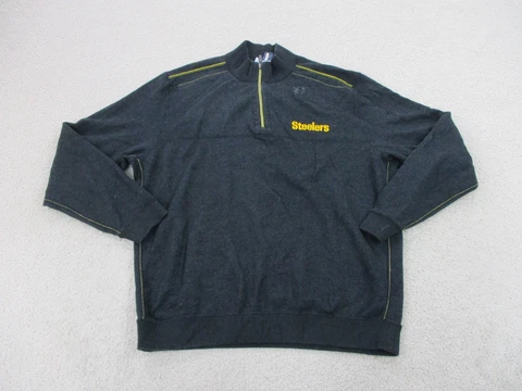 Pittsburgh Steelers Sweater Adult Large Gray Yellow Football Sweatshirt Mens A4* Cover