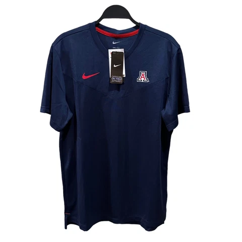 NWT Nike Mens Size L Navy Arizona Wildcats Coach UV Performance T-Shirt Cover