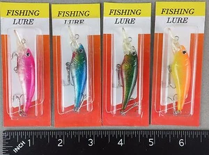 FOUR Minnow Crankbaits (Mini 2-5/8" long) Lures COMBINE SHIPPING! - Picture 1 of 1