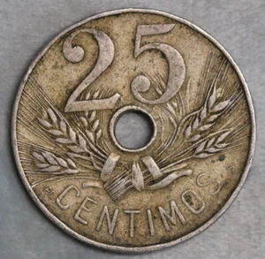 1927 Spain 25 Centimos Coin - Picture 1 of 2